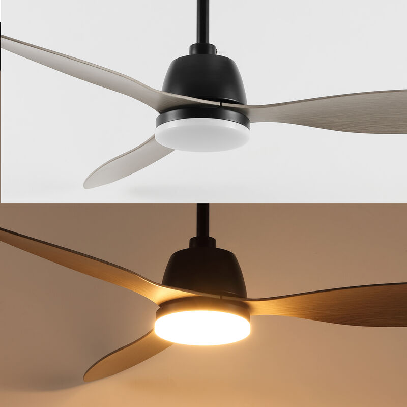 Audie Classic Industrial Iron/Plastic App/Remote-Controlled 6-Speed Integrated LED Ceiling Fan