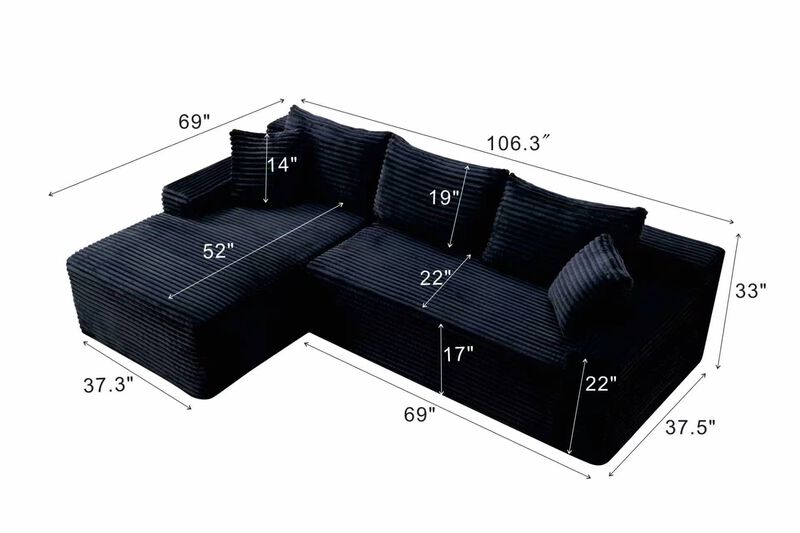 Vulkbu 106.3" L-Shape Chaise Sectional image number 3