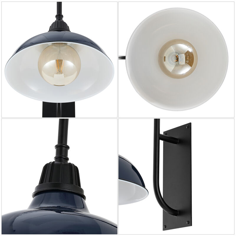 Stanley 12.25" 1-Light Farmhouse Industrial Indoor/Outdoor Iron LED Gooseneck Arm Outdoor Sconce