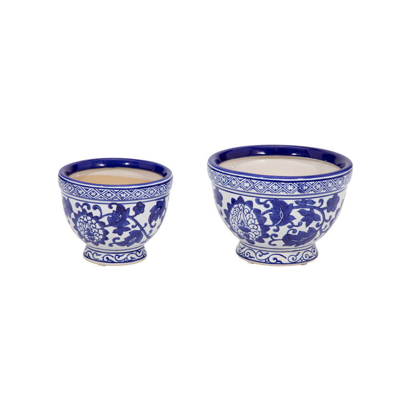 Blu Stone Chinoiserie Planters