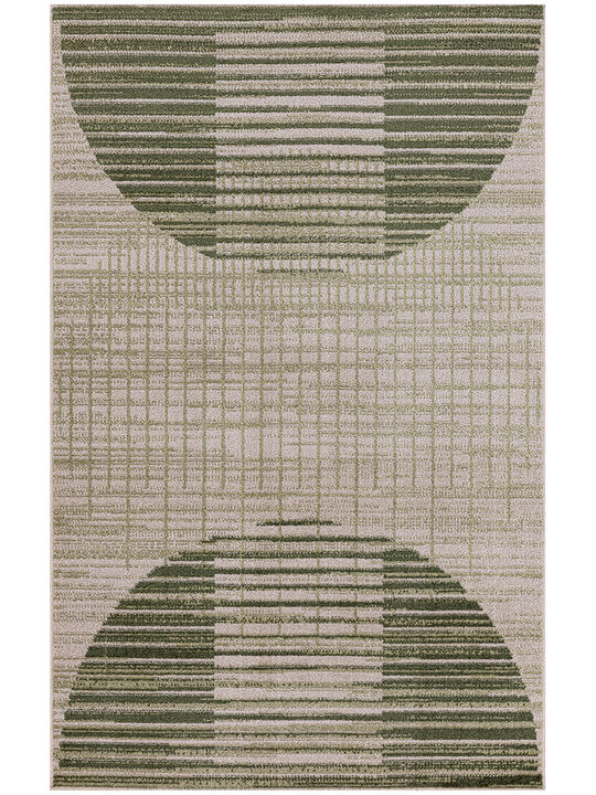 Astra Machine Washable ASW03 Ivory/Olive 3'3" x 5' Rug