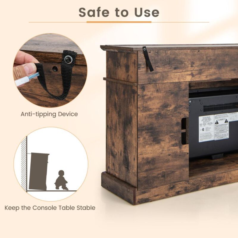 Hivvago Fireplace TV Stand for TVs Up to 65 Inch with Side Cabinets and Remote Control
