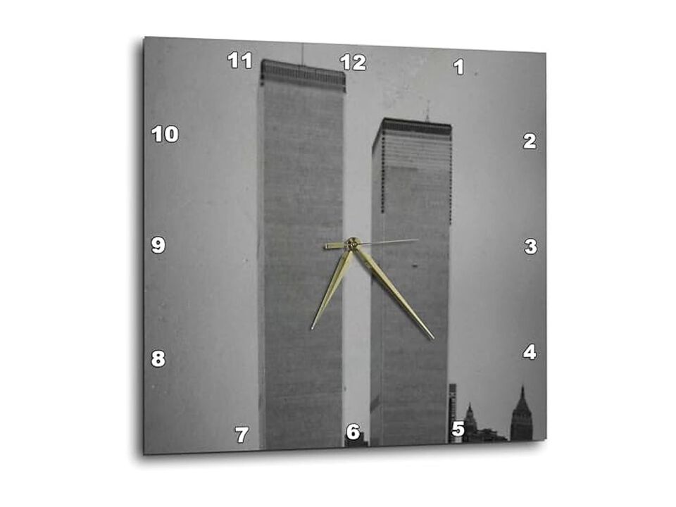 Vintage Twin Towers Wall Clock 10 Inch Home Decor