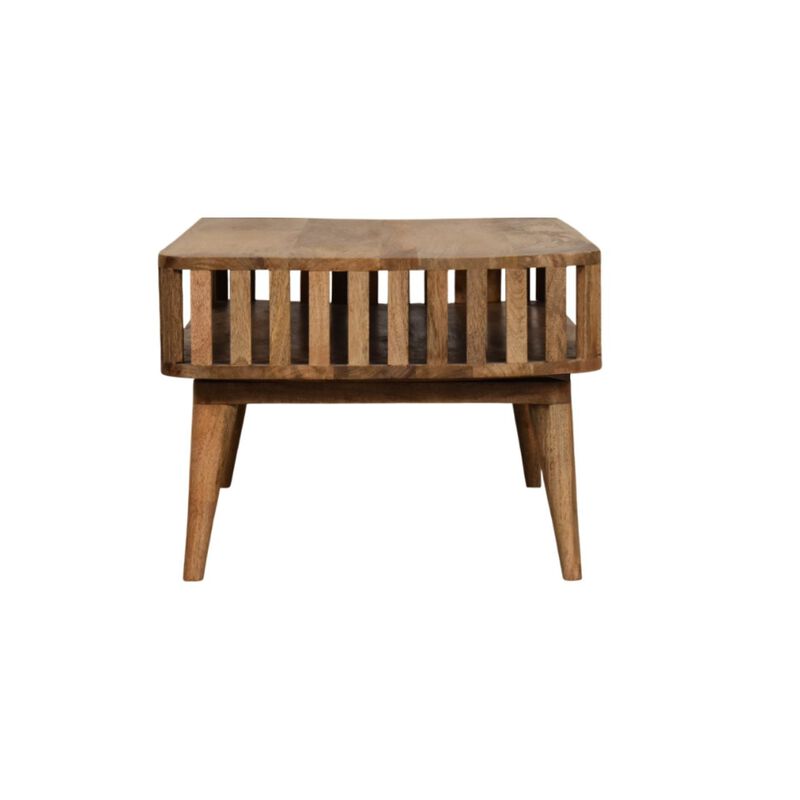 Artisan Furniture Solid Wood Slatted Oak-ish Coffee Table