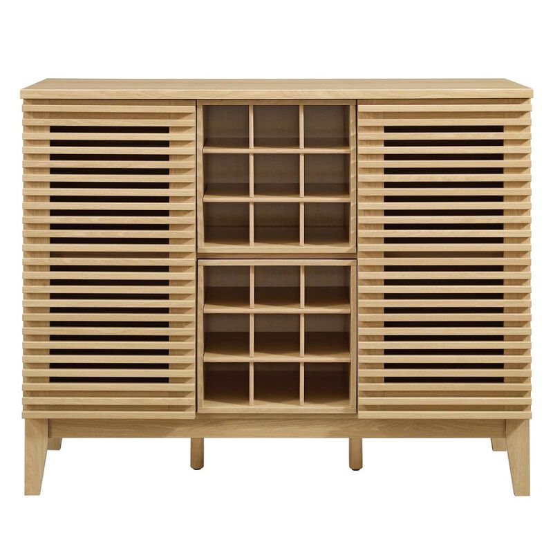 Modway Render Mid-Century Modern Wine Bar Cabinet in Charcoal 17 x 46 x 37 image number 3
