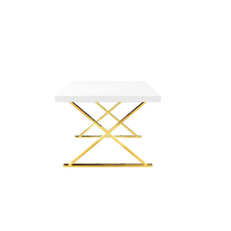 Pangea Home Alexa Dining Table White/Gold