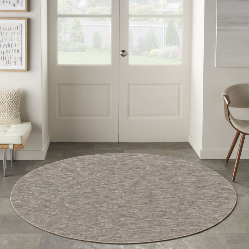 Washable Solutions WSL01 Gray/Mocha 8' x Round Rug