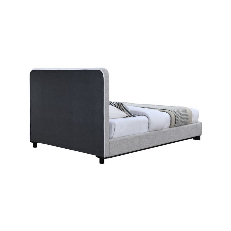 Meridian Furniture Nolita Grey Linen Textured Fabric King Bed