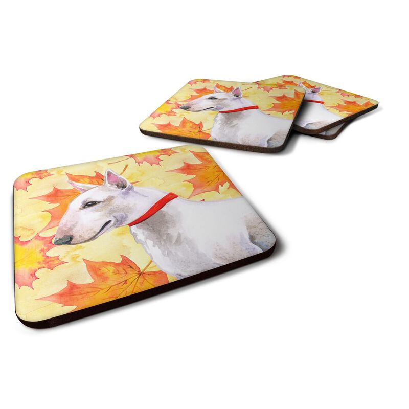 Caroline's Treasures Bull Terrier Fall Decorative coasters, Multicolor