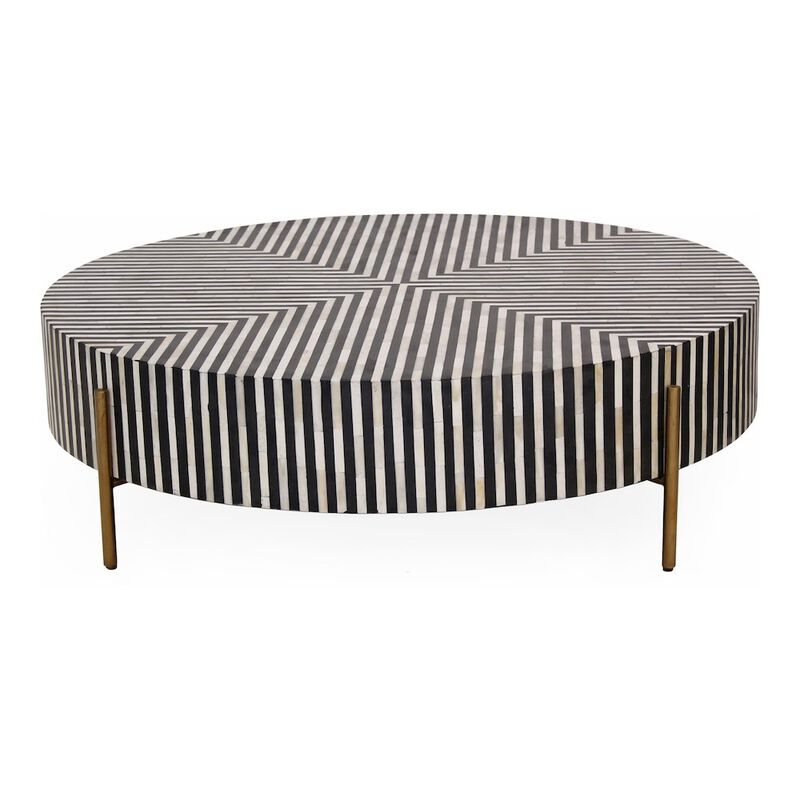 Moe's Home Collection Chameau Large Coffee Table Black and White