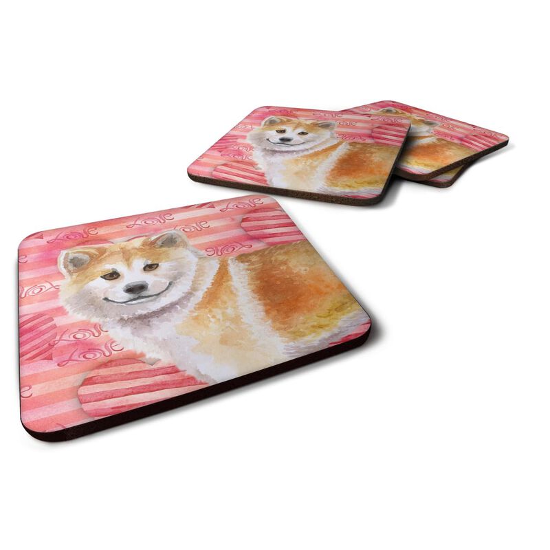 Caroline's Treasures Shiba Inu Love Decorative coasters, Multicolor
