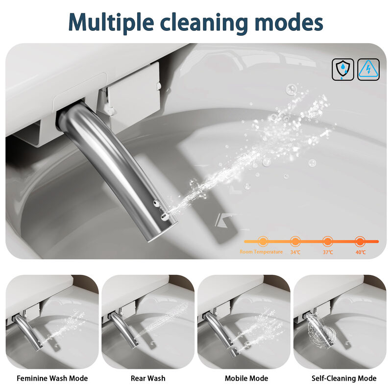 FUFU&GAGA Modern Ceramic Glazing Smart Toilet with Automatic Lid Foot Sensor Flushing Heated Seat and Multifunctional Bidet 26.8 in. W x 16.1 in. D x 18.7 in. H White