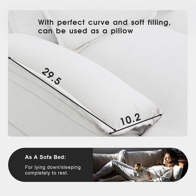 MONDAWE Modern U-shaped Sectional Sofa with Waist Pillows,6-seat Upholstered Symmetrical Sofa Furniture,Sleeper Sofa Couch with Chaise Lounge for Living Room,Apartment