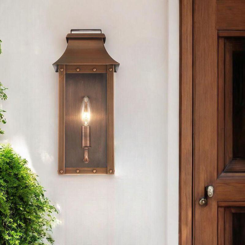Hivvago Manchester 1-Light Copper Patina Pocket Wall Light