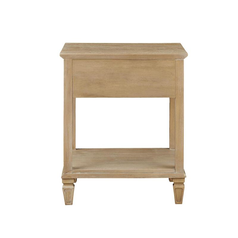 Starlight Canyon Home Rustic Brown Nightstand With Rubber Wood Frame And Metal Accents For Bedroom