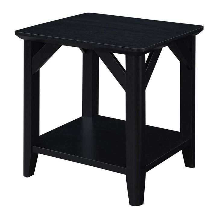 Convenience Concepts Winston End Table with Shelf, Black
