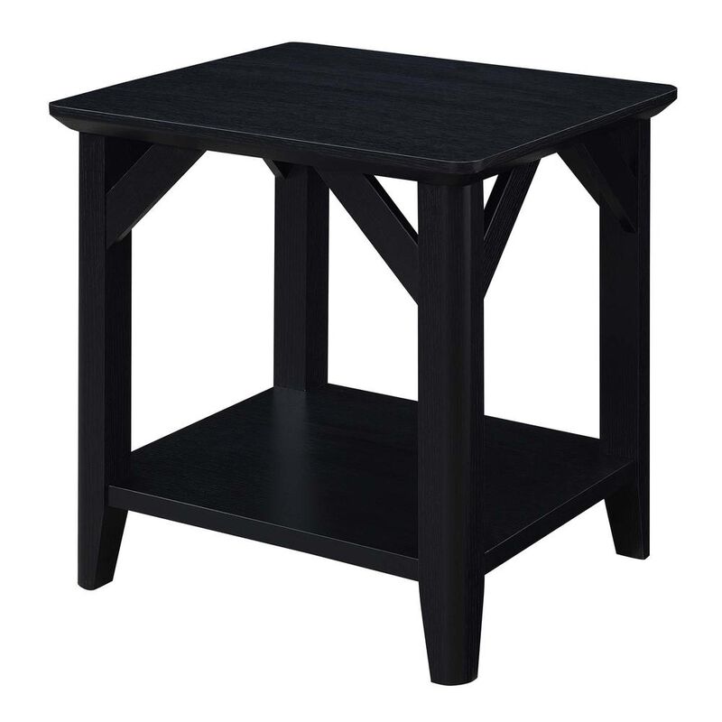 Convenience Concepts Winston End Table with Shelf, Black