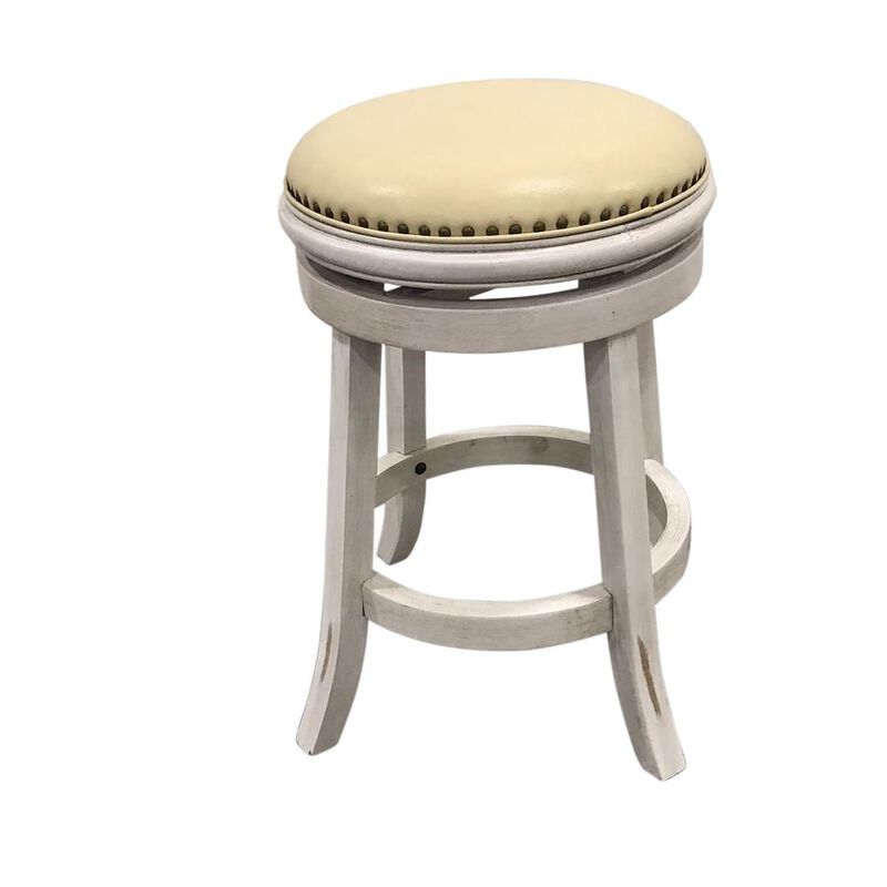 Carolina Living Bennet Upholstered Swivel Barstool - Set of 2 - Sand - Cream Upholstery