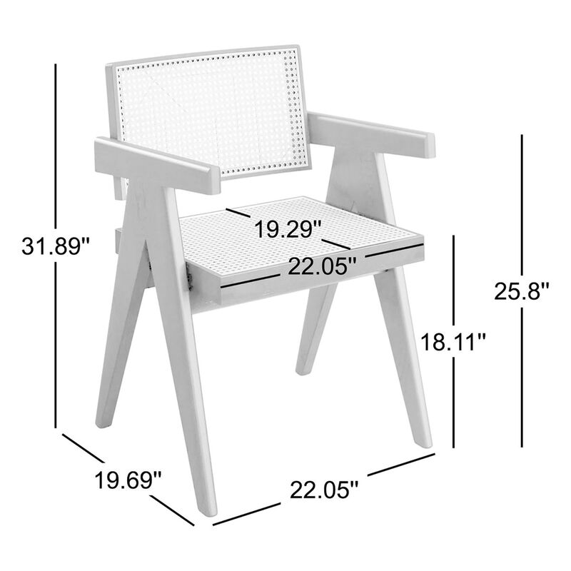 Eveleth Rattan Dining Chair with Solid Wood Frame image number 2