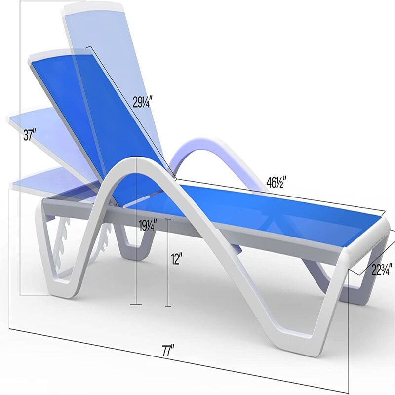 Streamdale Adjustable Aluminum Pool Lounge Set, Blue image number 8