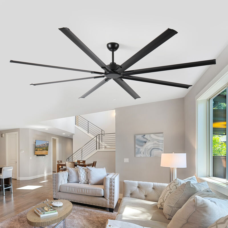 ELEMENT ACE 96 Inch Large Industrial DC Motor Ceiling Fan with 8 Reversible Blades, Remote Control for Home Porch Garage Shop and Commercial Space Use image number 8