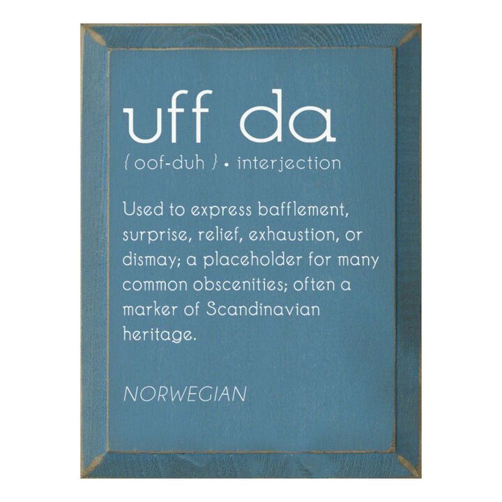 Uff Da Definition Wooden Wall Sign Scandinavian Farmhouse Decor