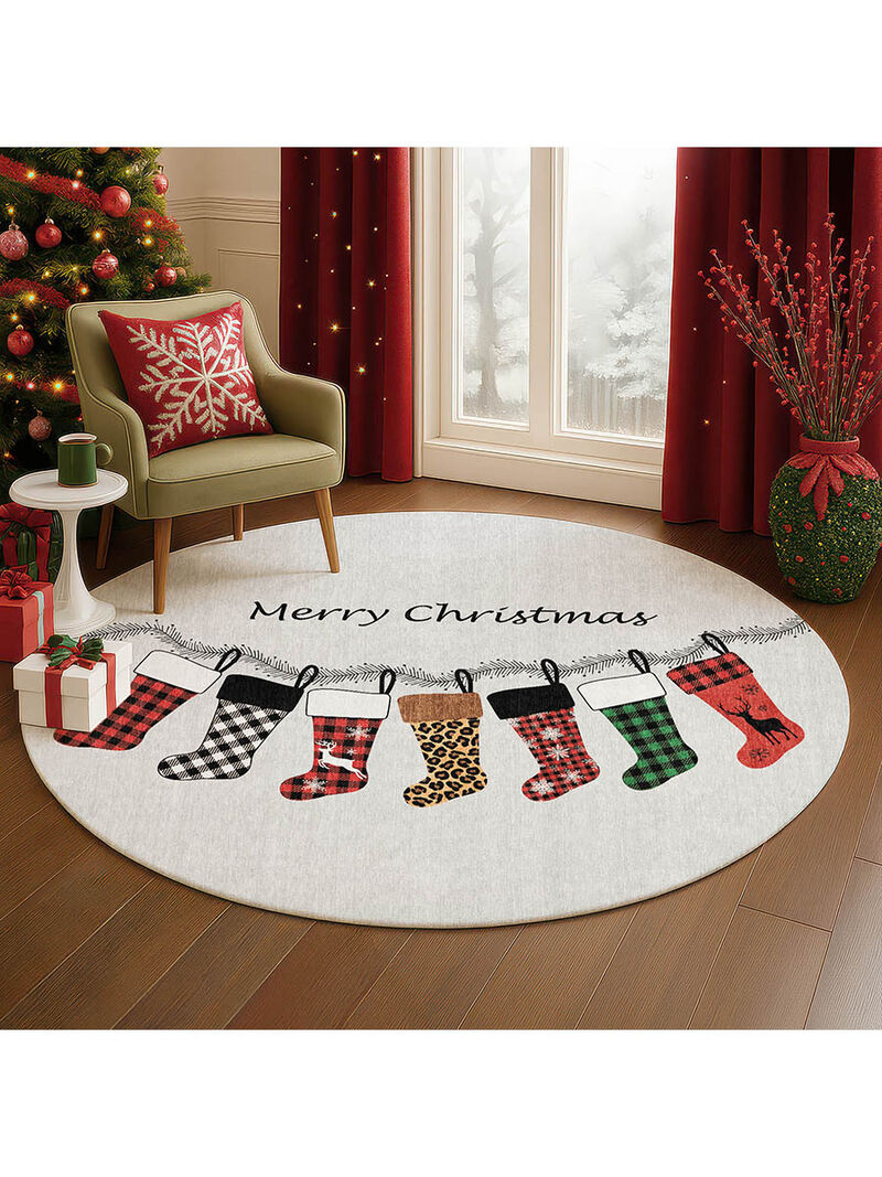 Merry & Bright MY5 8' Round Rug