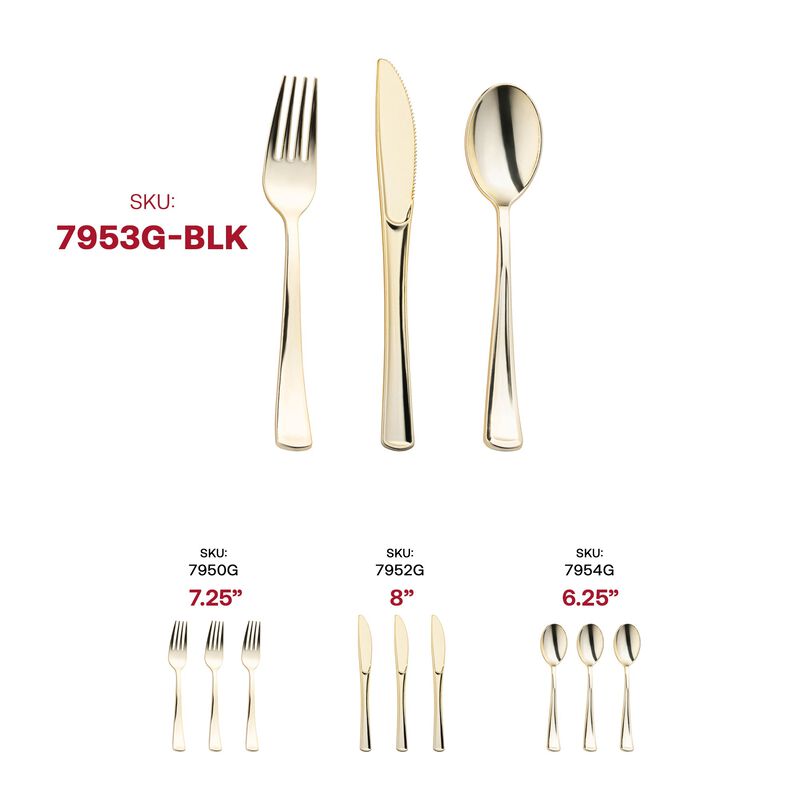 Shiny Metallic Silver Plastic Cutlery Combo Set (120 Sets) image number 5