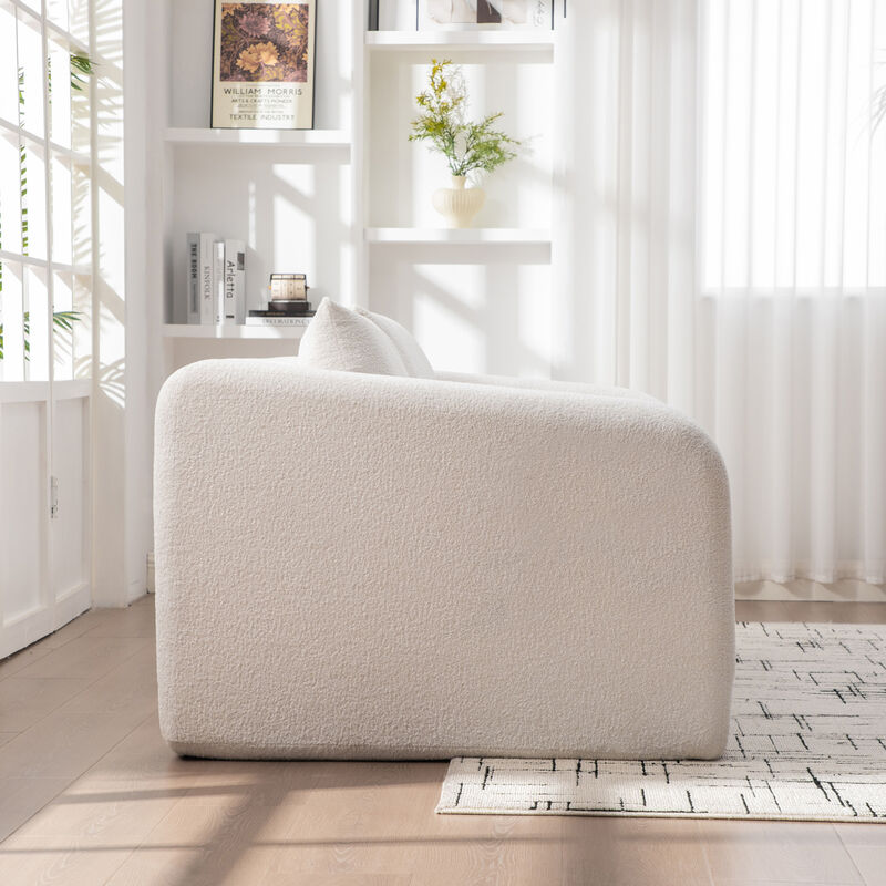 GOODSILO 2-in-1 Pull Out Foldable Loveseat Sofa Bed with Armrest & Backrest Pillows image number 7