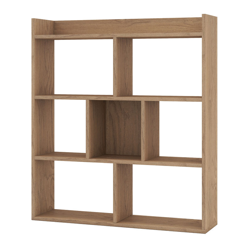 7-Cube Storage Bookshelf with Open Back Design and Anti-Tip Hardware