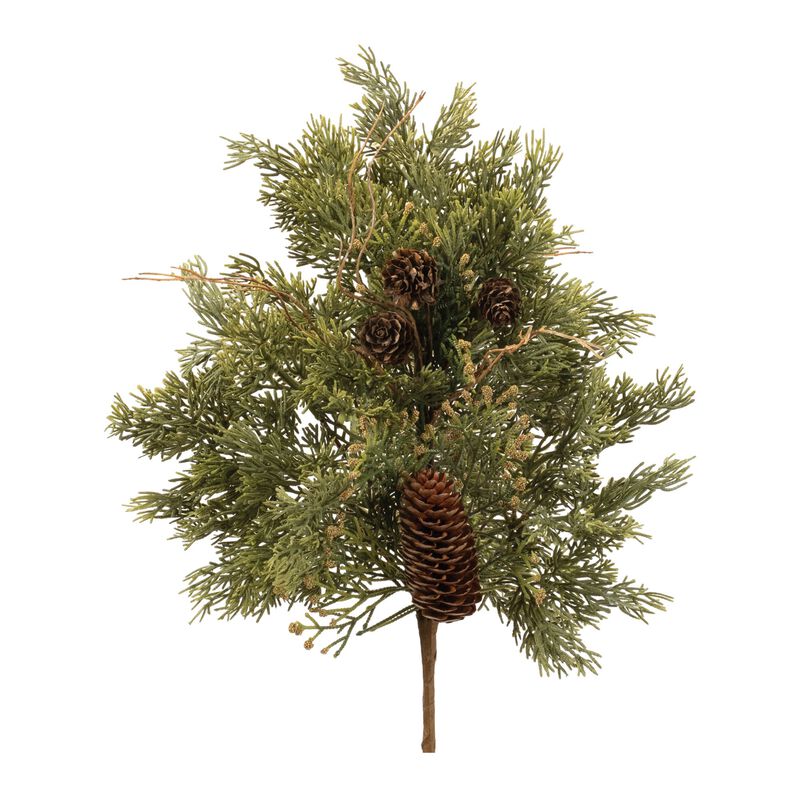Christmas Pine Sprays with Pinecones for Tree Fillers or Seasonal Arrangements, Set of 6