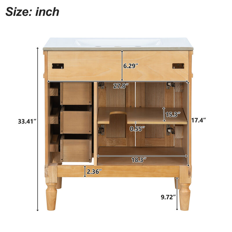 Famref 30-Inch Modern Bathroom Vanity image number 9