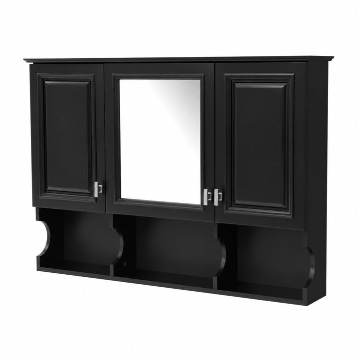 ELEMENT ACE 41 Inch Wall-Mounted Mirror Medicine Cabinet with Open Shelves, Adjustable & Concealed Behind-Mirror Storage for Home Use
