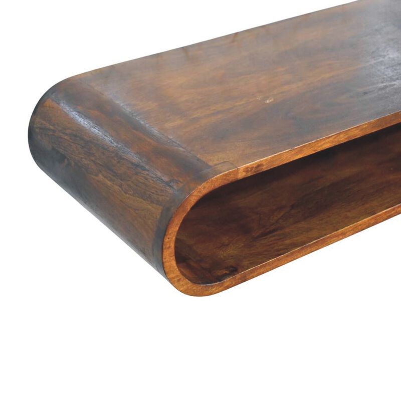 Artisan Furniture Solid Wood Arc Shadow Wall-Mounted Media Console, Brown image number 5