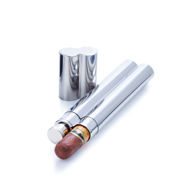 Stainless Steel Cigar Holder and Flask