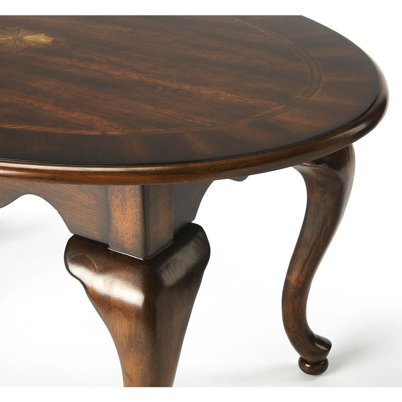 Butler Specialty Company Grace Oval 4 Legs Coffee Table, Dark Brown image number 2