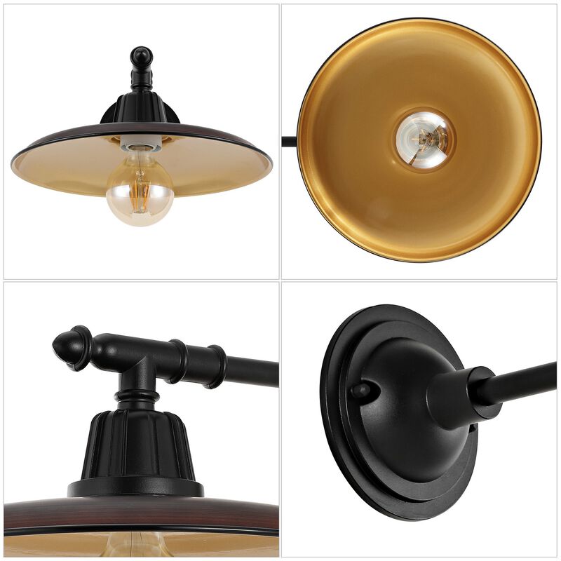 Bonner Farmhouse Industrial Indoor/Outdoor Iron LED Victorian Arm Outdoor Sconce