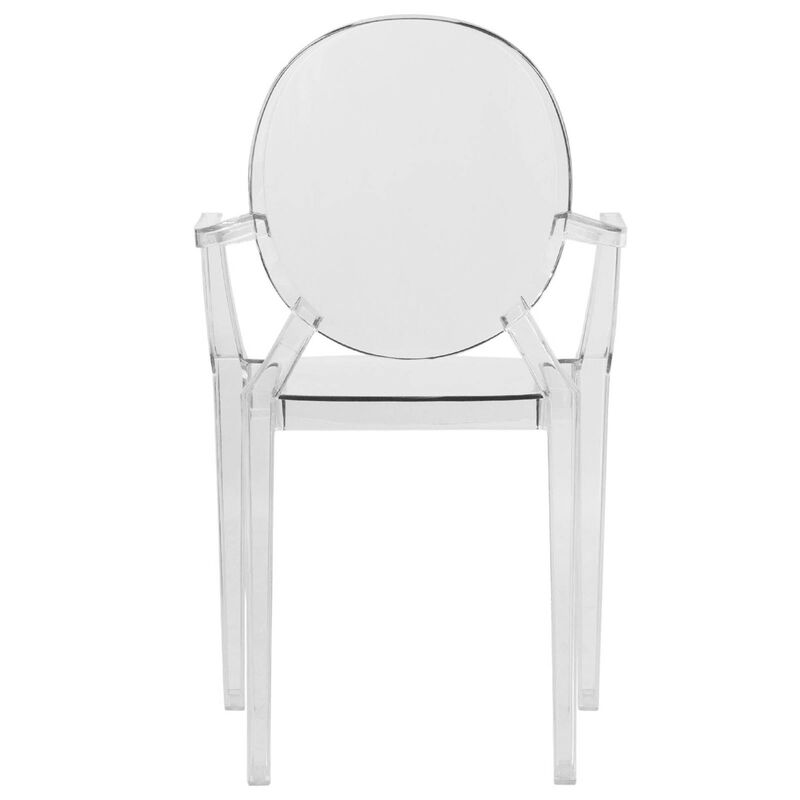 LeisureMod Carroll Modern Acrylic Chair, Set of 4 - Clear image number 4