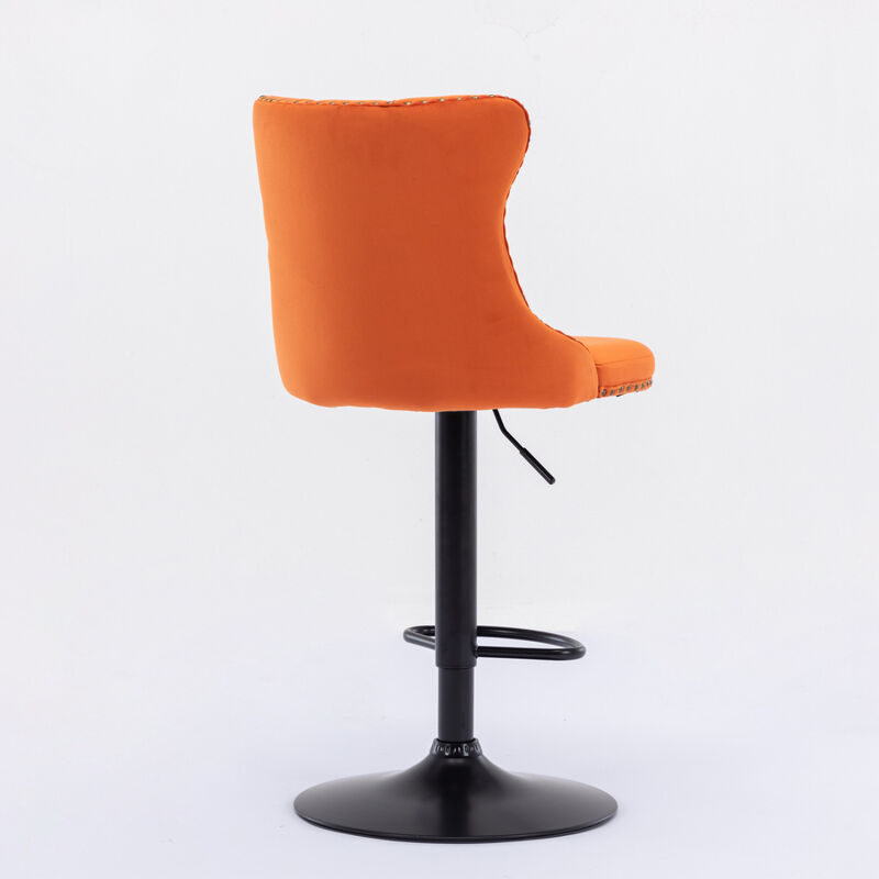 Streamdale Modern Adjustable Velvet Bar Stools, Set of 2 image number 4