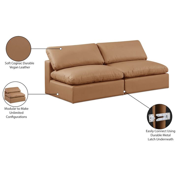 Meridian Furniture Comfy Cognac Vegan Leather Modular Sofa