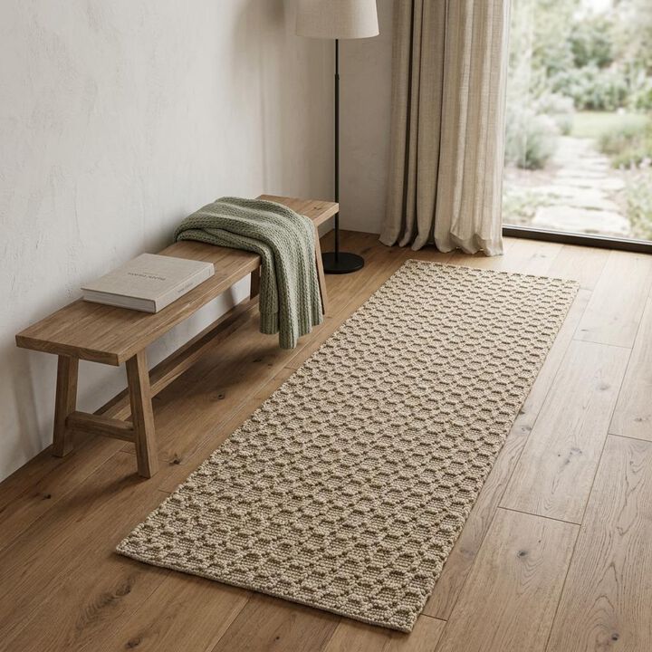 HomeRoots Jute Geometric Hand Woven Area Rug