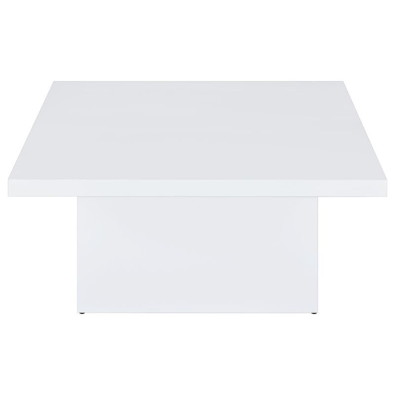Darla Square Coffee Table, Pedestal Base, Wood image number 2