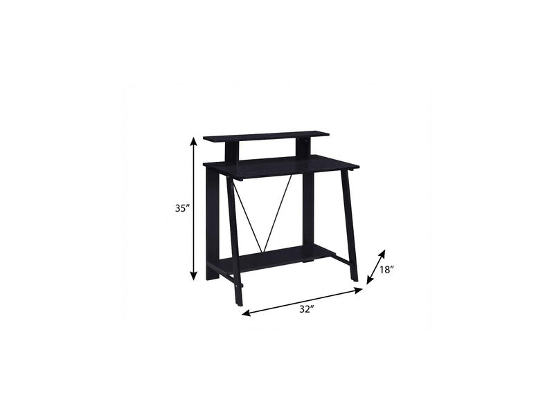 HomeRoots 32" Black Writing Desk image number 4