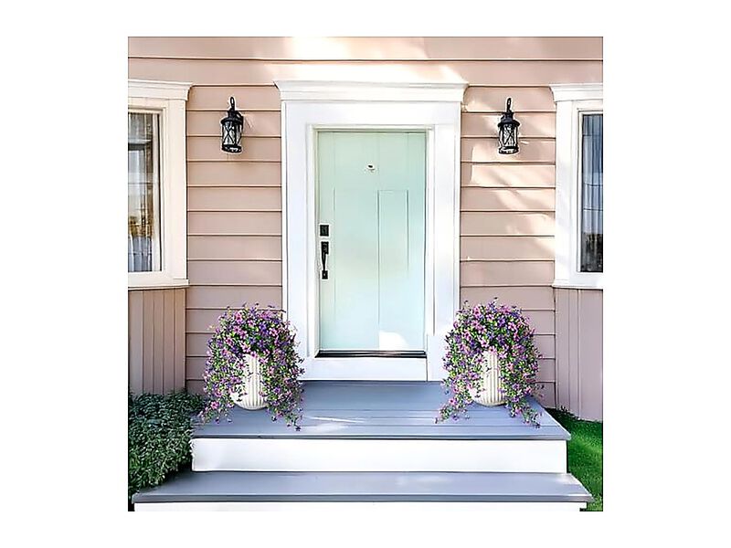 Artificial Fake Hanging Flowers Plants Outdoor Summer Decor 2 Pack Faux Silk UV image number 2
