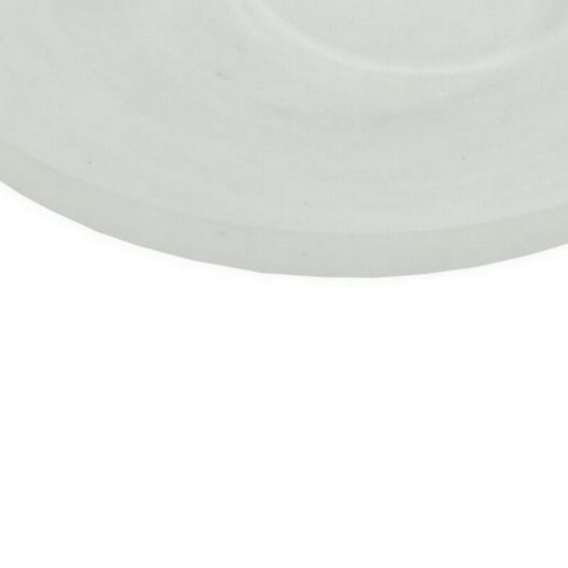 Niza Round Accent Planter Set of 2, White Weather Resistant Ceramic - Benzara