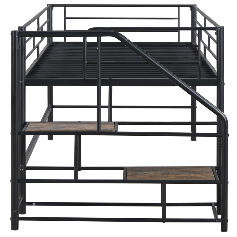 Merax Mid Loft Bed with Storage Stairs
