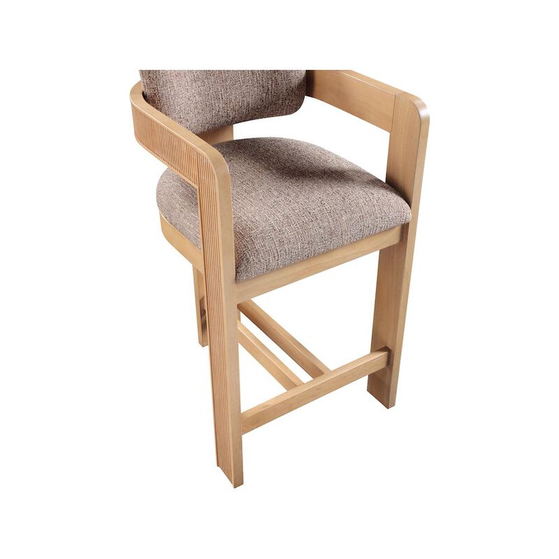 Meridian Furniture Sacha Linen Textured Fabric Stool