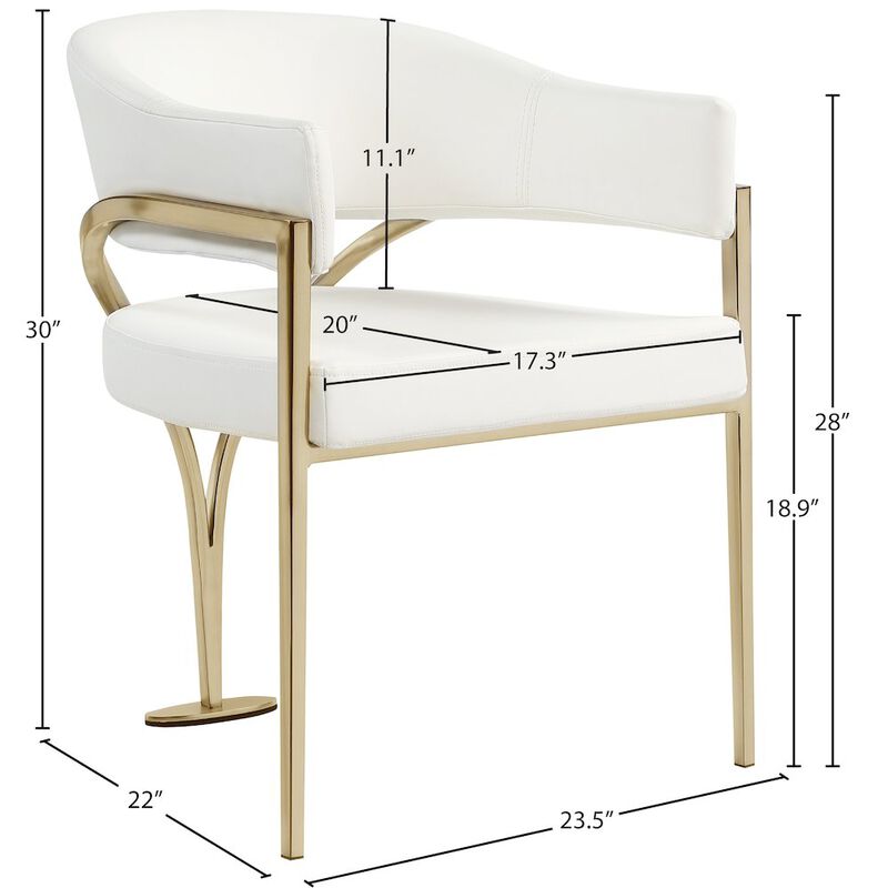 Meridian Furniture Madelyn Cream Vegan Leather Dining Chair, Set of 2