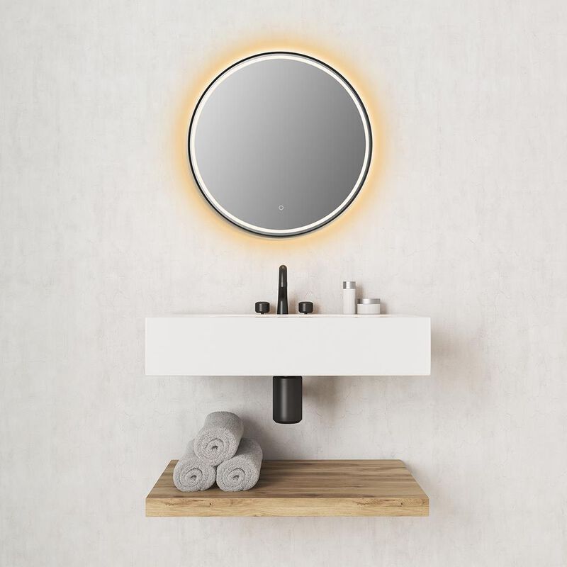 Altair Framed in Matt Black Modern Bathroom/Vanity LED Lighted Wall Mirror