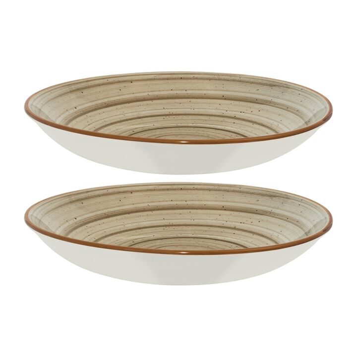 Terrain dia.11" h:2.5" 57 oz. Round Brown Vitrified Bowl (Set of 2)